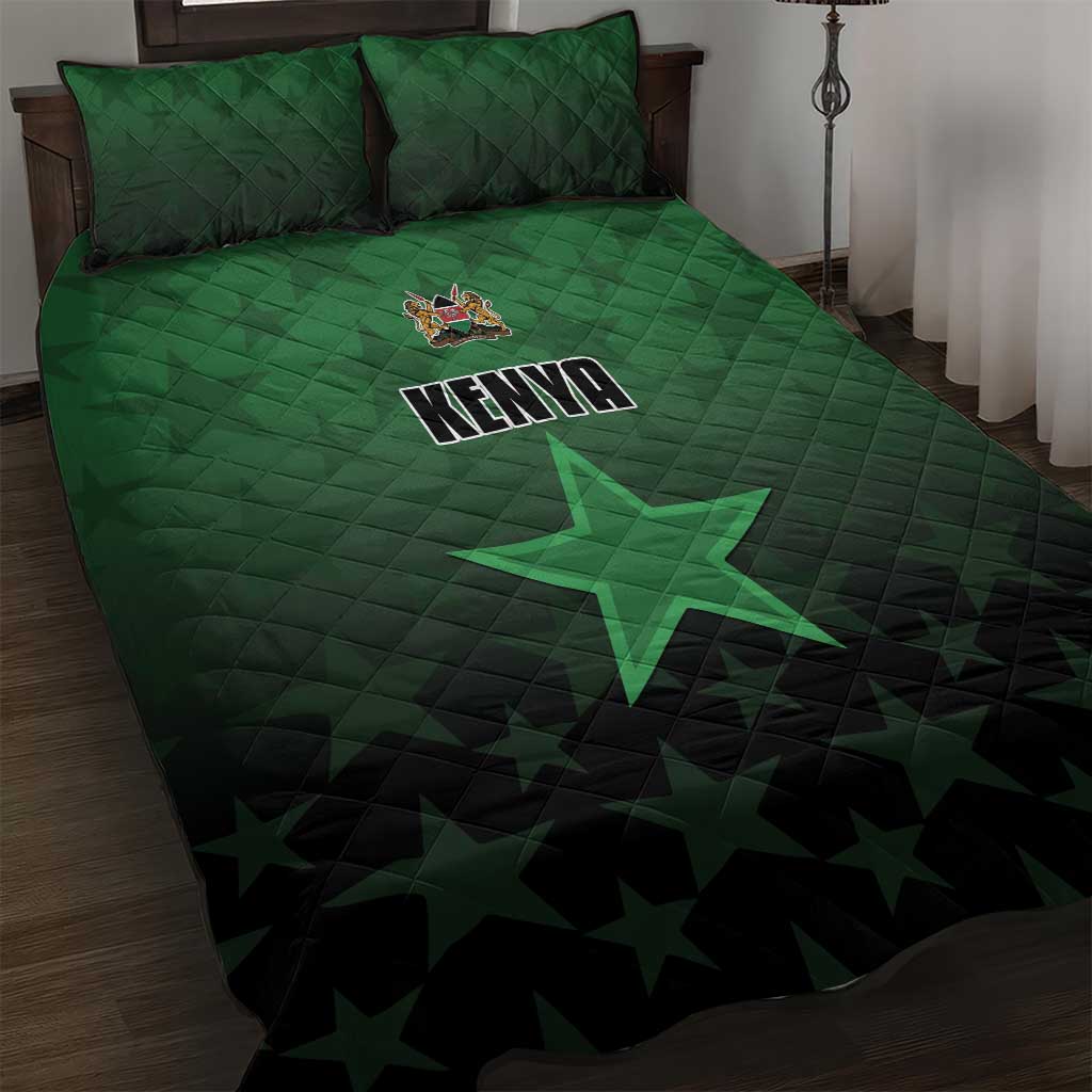 Kenya Football Quilt Bed Set Harambee Harambee Stars - Green Jersey - African Pride