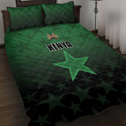 Kenya Football Quilt Bed Set Harambee Harambee Stars - Green Jersey - African Pride
