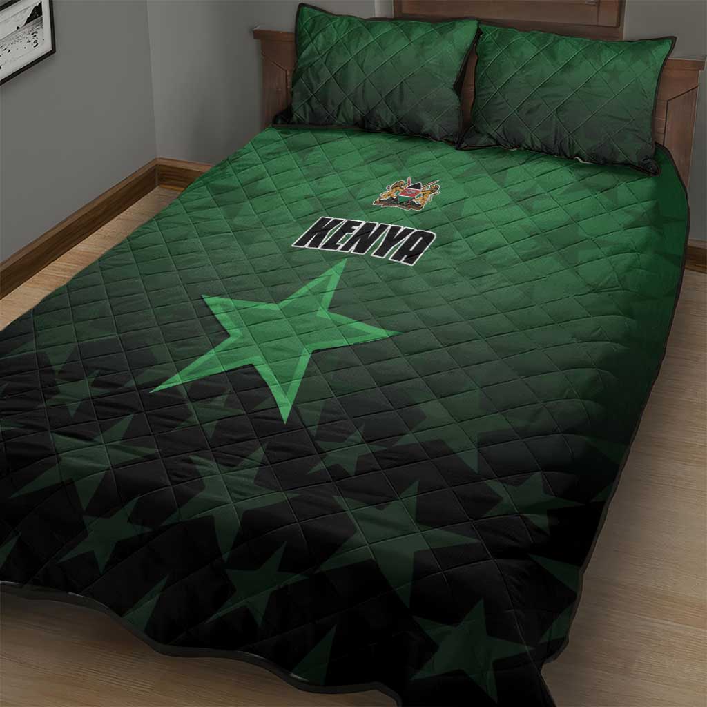 Kenya Football Quilt Bed Set Harambee Harambee Stars - Green Jersey - African Pride