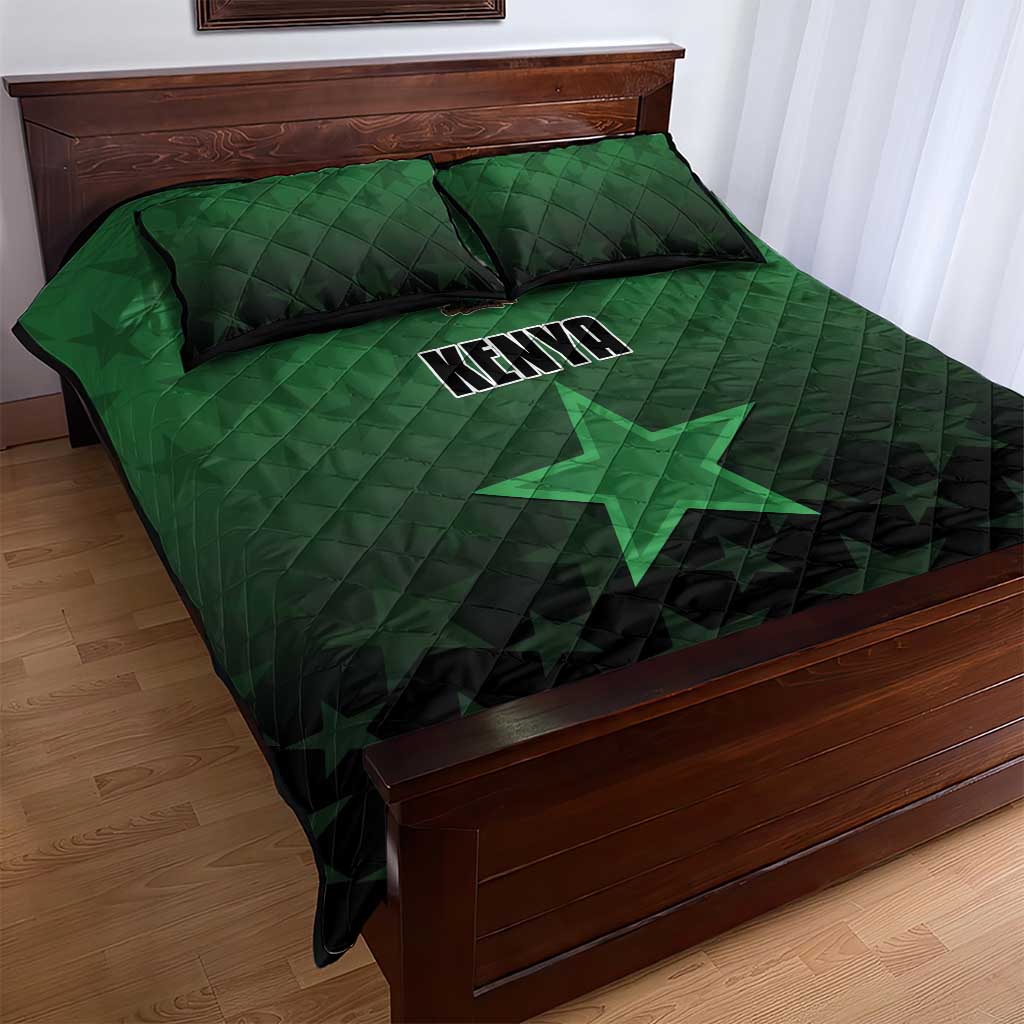 Kenya Football Quilt Bed Set Harambee Harambee Stars - Green Jersey - African Pride