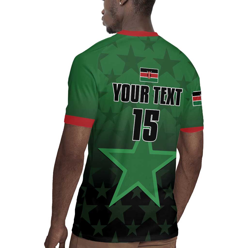 Custom Kenya Football Rugby Jersey Harambee Harambee Stars - Green Jersey - African Pride