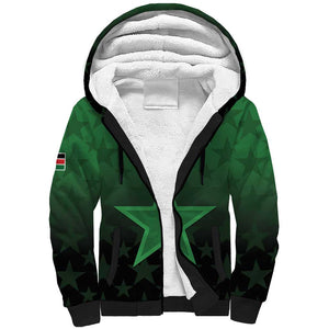 Custom Kenya Football Sherpa Hoodie Harambee Harambee Stars - Green Jersey - African Pride