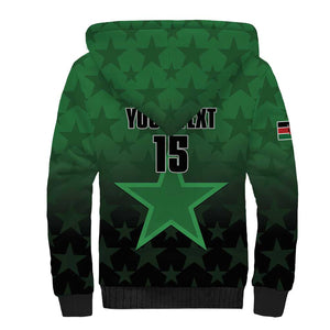 Custom Kenya Football Sherpa Hoodie Harambee Harambee Stars - Green Jersey - African Pride