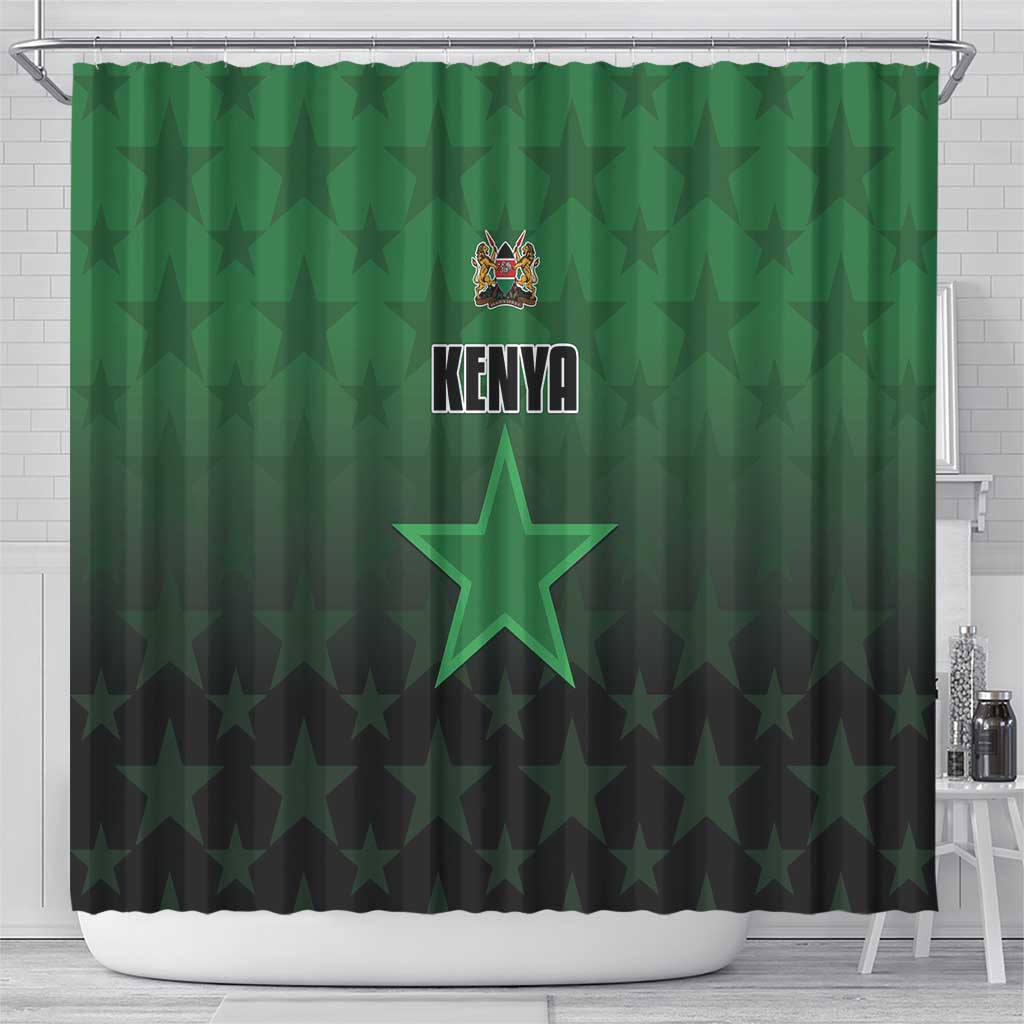Kenya Football Shower Curtain Harambee Harambee Stars - Green Jersey - African Pride