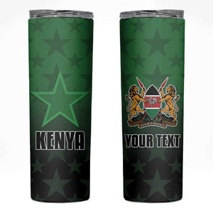 Custom Kenya Football Skinny Tumbler Harambee Harambee Stars - Green Jersey - African Pride