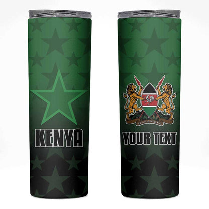 Custom Kenya Football Skinny Tumbler Harambee Harambee Stars - Green Jersey - African Pride