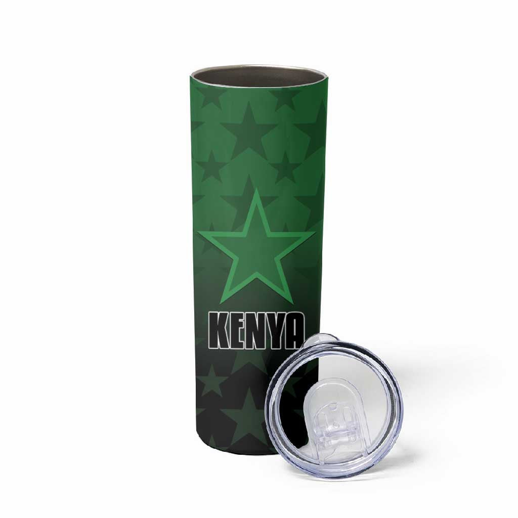 Custom Kenya Football Skinny Tumbler Harambee Harambee Stars - Green Jersey - African Pride