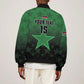 Custom Kenya Football Sleeve Zip Bomber Jacket Harambee Harambee Stars - Green Jersey - African Pride