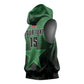 Custom Kenya Football Sleeveless Hoodie Harambee Harambee Stars - Green Jersey - African Pride