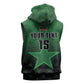 Custom Kenya Football Sleeveless Zip Hoodie Harambee Harambee Stars - Green Jersey - African Pride