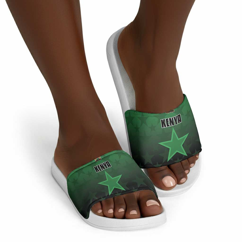 Kenya Football Slide Sandals Go Harambee Stars - Green Jersey