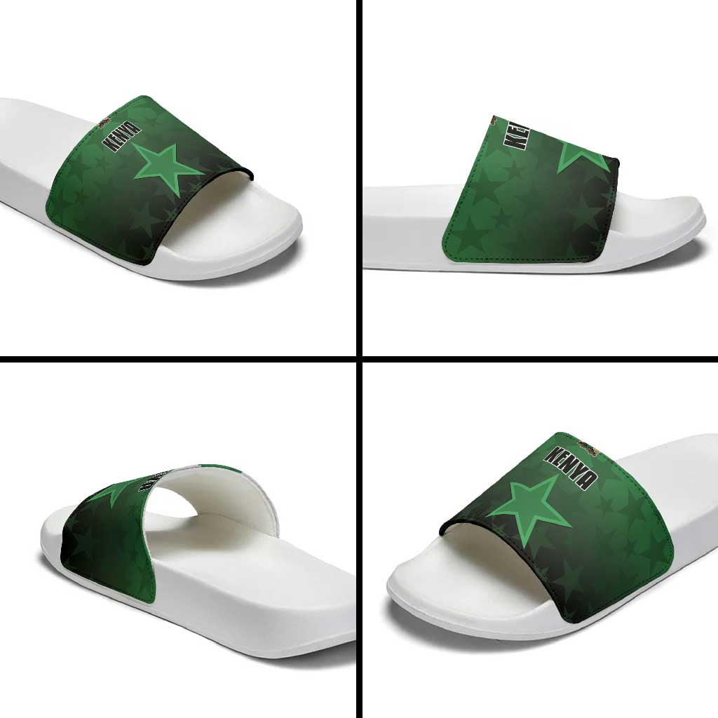 Kenya Football Slide Sandals Go Harambee Stars - Green Jersey