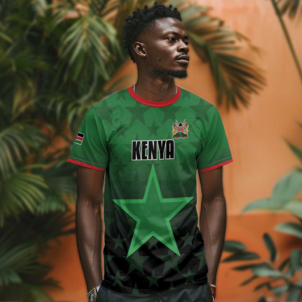 Custom Kenya Football T shirt Harambee Harambee Stars - Green Jersey - African Pride