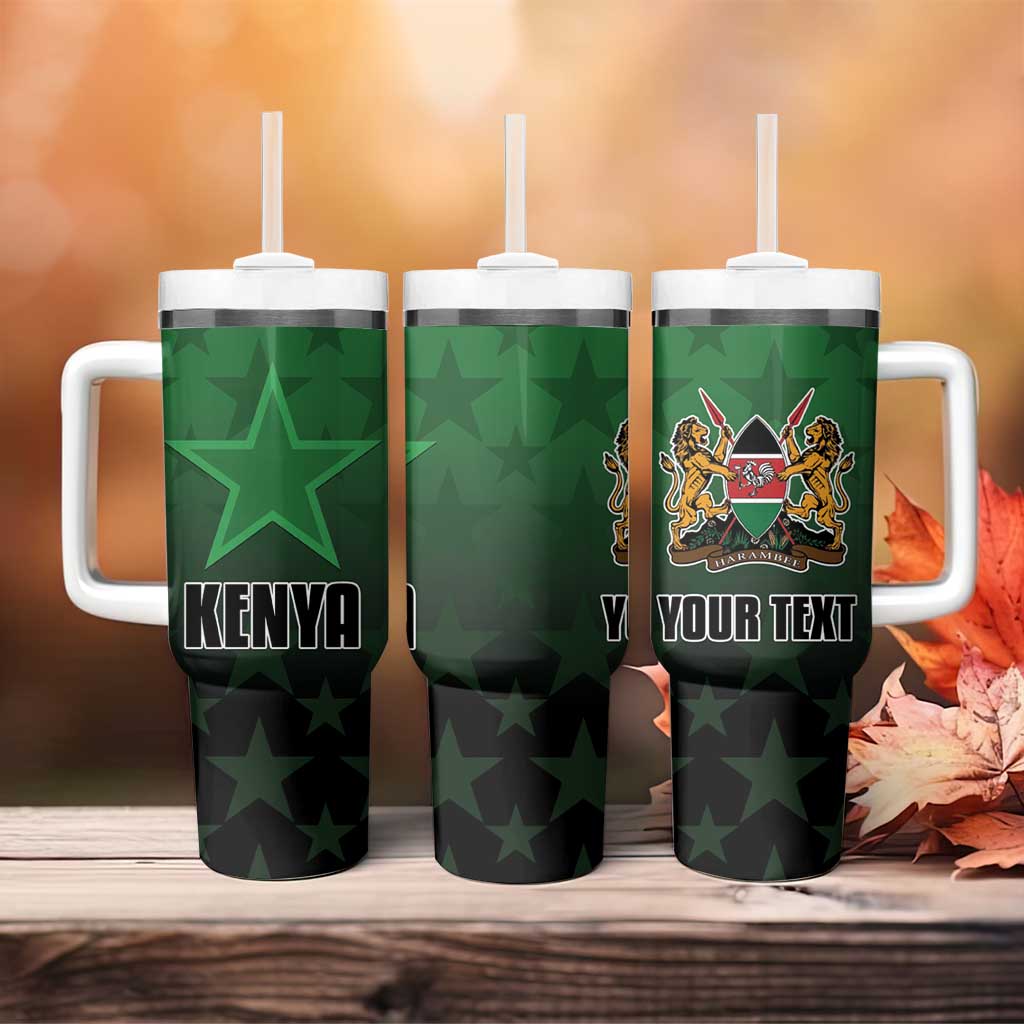 Custom Kenya Football Tumbler With Handle Harambee Harambee Stars - Green Jersey - African Pride