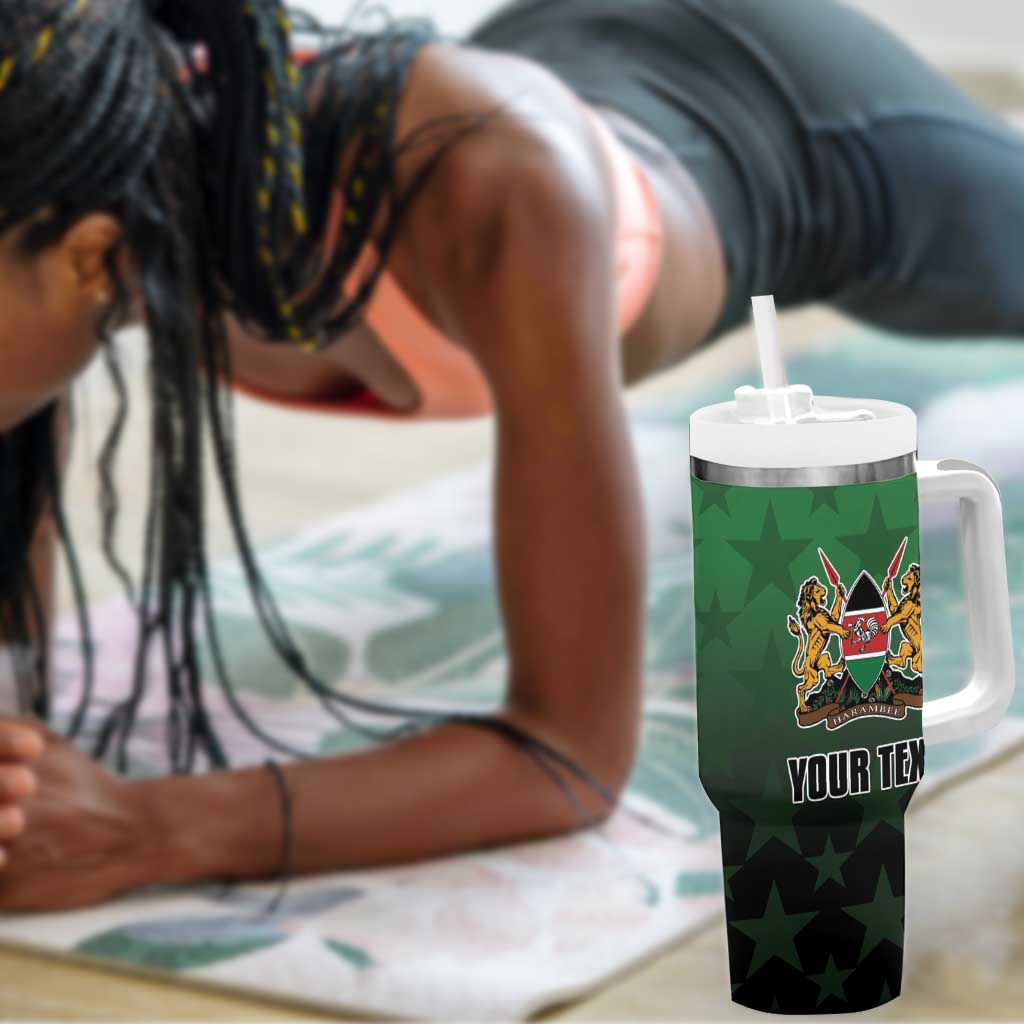 Custom Kenya Football Tumbler With Handle Harambee Harambee Stars - Green Jersey - African Pride