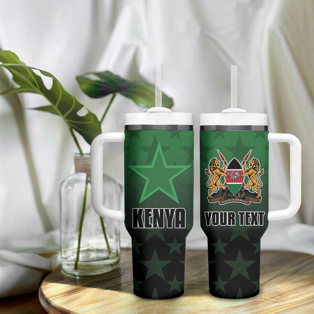 Custom Kenya Football Tumbler With Handle Harambee Harambee Stars - Green Jersey - African Pride