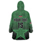 Custom Kenya Football Wearable Blanket Hoodie Harambee Harambee Stars - Green Jersey - African Pride