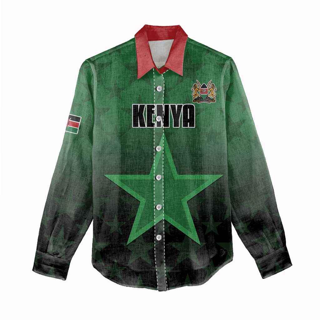 Custom Kenya Football Women Casual Shirt Harambee Harambee Stars - Green Jersey - African Pride