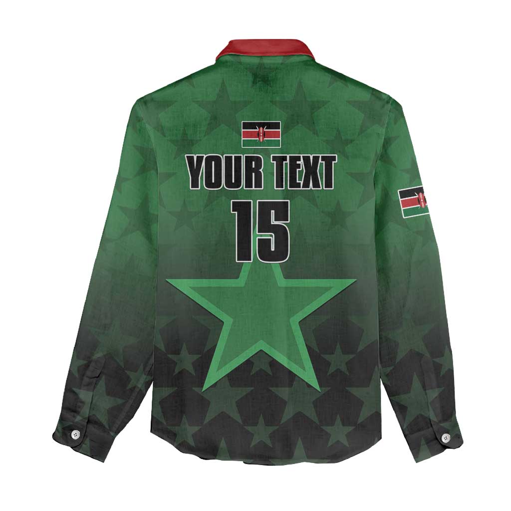Custom Kenya Football Women Casual Shirt Harambee Harambee Stars - Green Jersey - African Pride