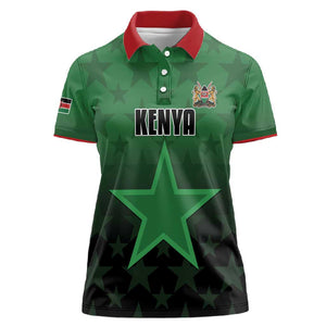 Custom Kenya Football Women Polo Shirt Harambee Harambee Stars - Green Jersey - African Pride