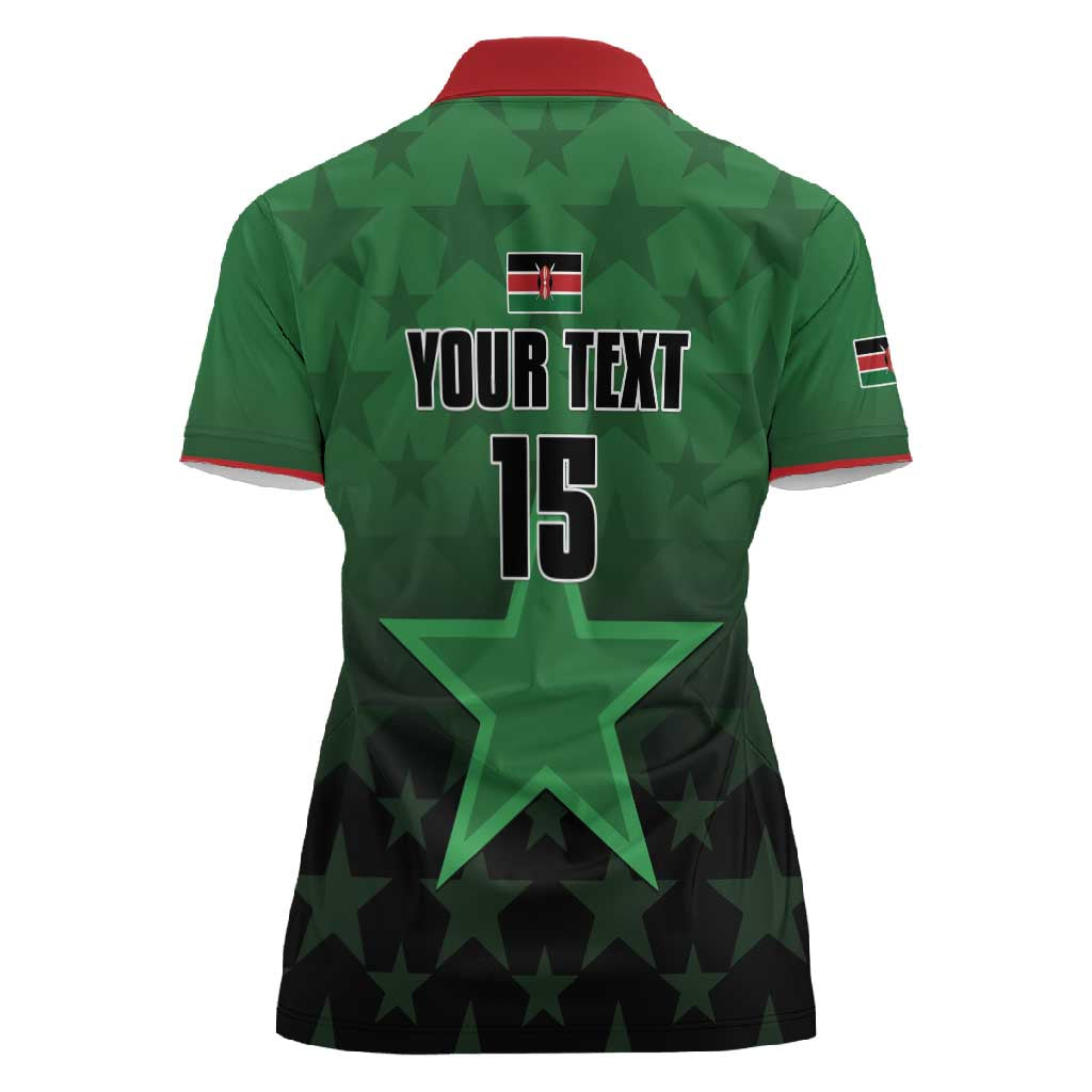 Custom Kenya Football Women Polo Shirt Harambee Harambee Stars - Green Jersey - African Pride
