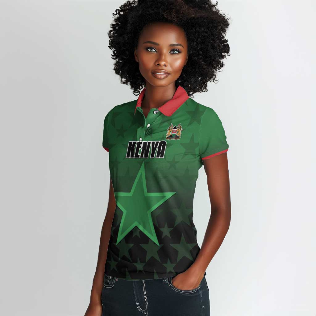 Custom Kenya Football Women Polo Shirt Harambee Harambee Stars - Green Jersey - African Pride