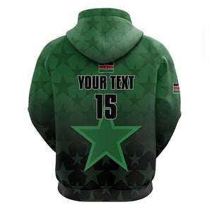 Custom Kenya Football Zip Hoodie Harambee Harambee Stars - Green Jersey - African Pride