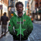 Custom Kenya Football Zip Hoodie Harambee Harambee Stars - Green Jersey - African Pride