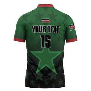 Custom Kenya Football Zipper Polo Shirt Go Harambee Stars - Green Jersey