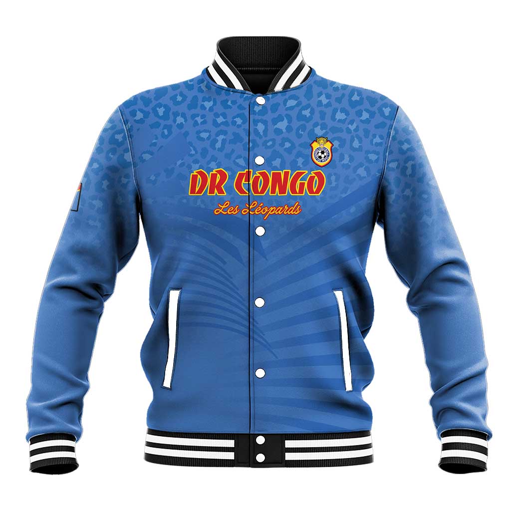 Custom DR Congo Football Baseball Jacket Allez Les Léopards - African Pride