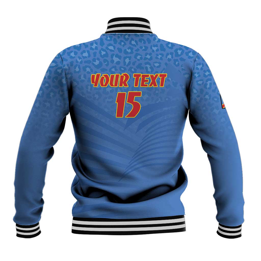 Custom DR Congo Football Baseball Jacket Allez Les Léopards - African Pride