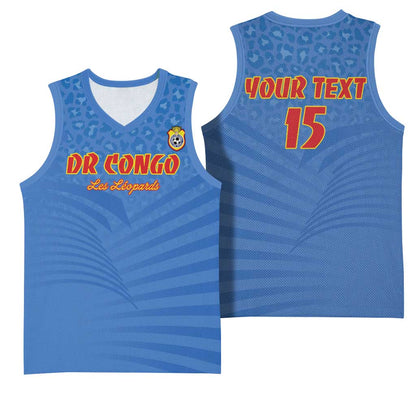 Custom DR Congo Football Basketball Jersey Allez Les Léopards LT15