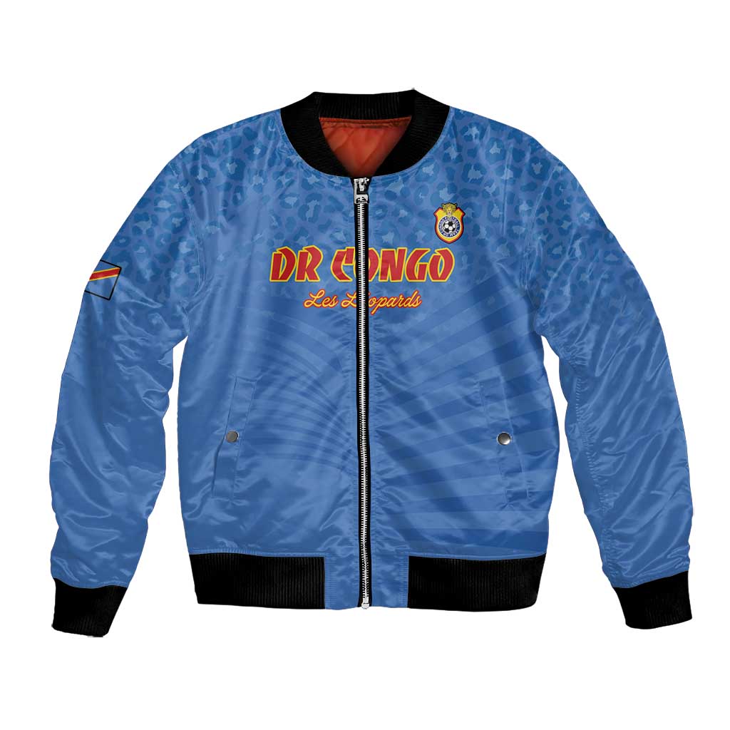 Custom DR Congo Football Bomber Jacket Allez Les Léopards - African Pride
