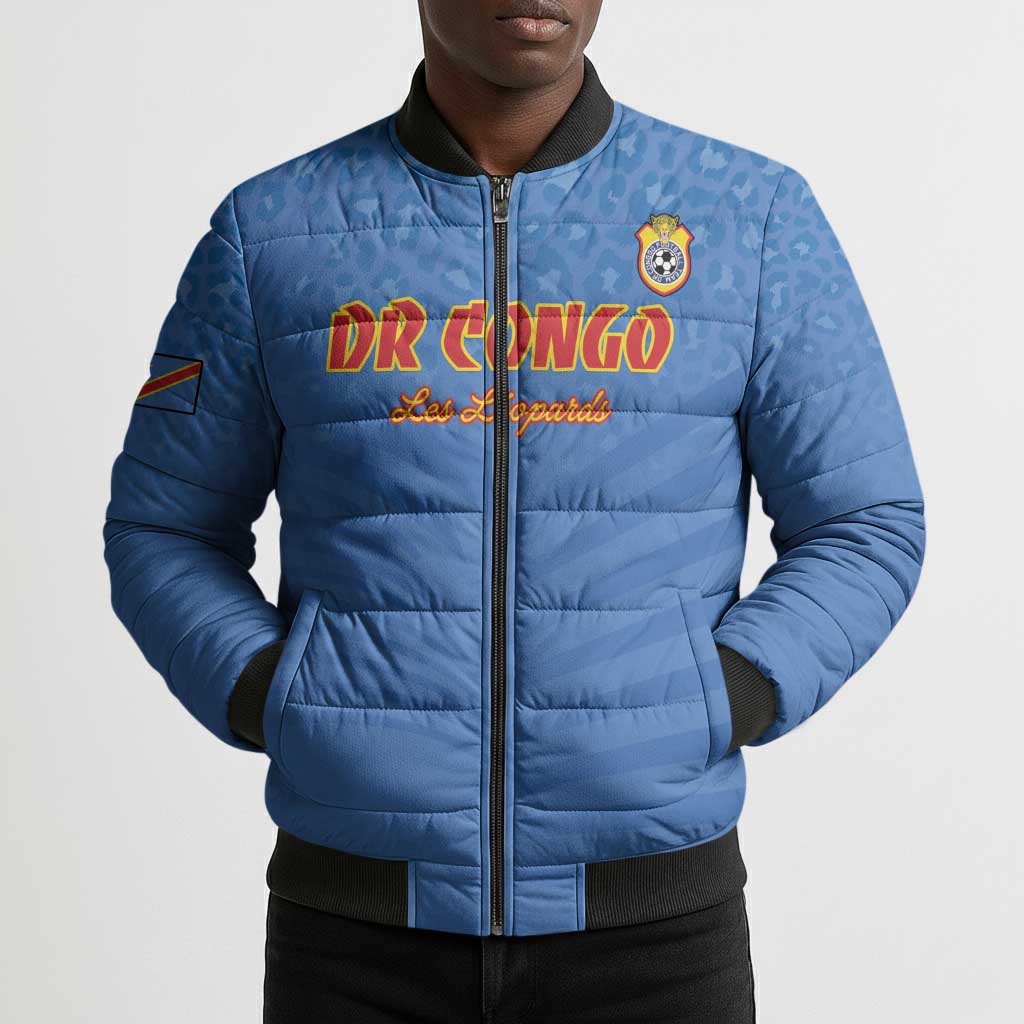 Custom DR Congo Football Bomber Puffer Jacket Come On Les Léopards