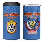 Custom DR Congo Football 4 in 1 Can Cooler Tumbler Allez Les Léopards - African Pride