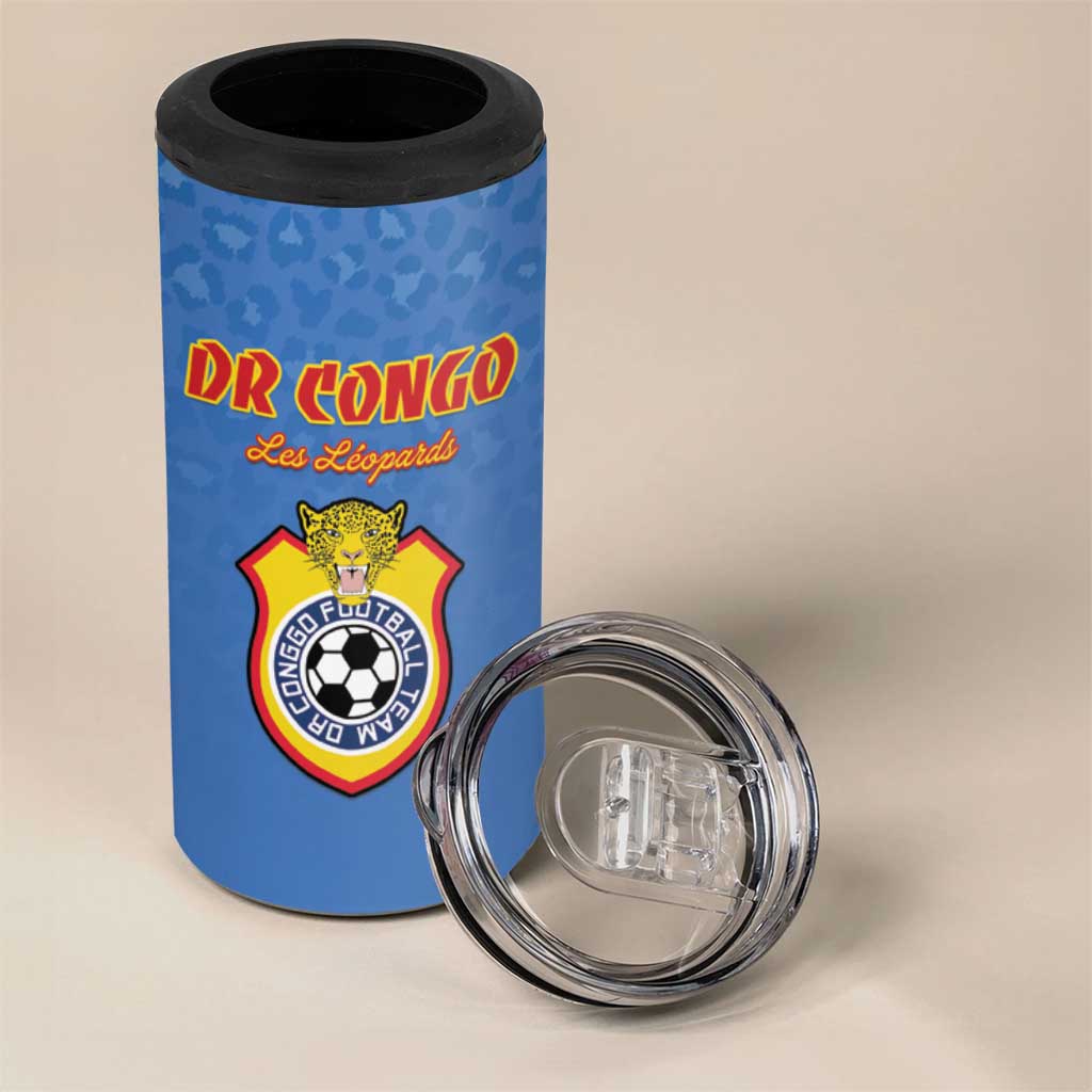 Custom DR Congo Football 4 in 1 Can Cooler Tumbler Allez Les Léopards - African Pride