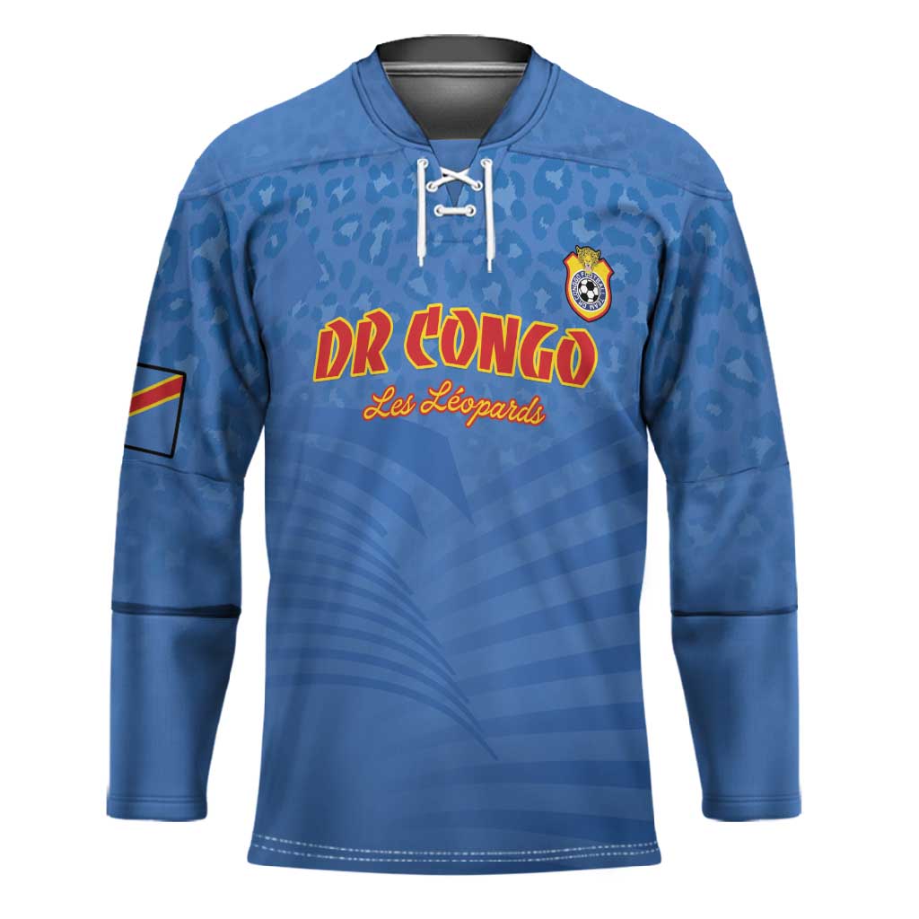 Custom DR Congo Football Hockey Jersey Come On Les Léopards