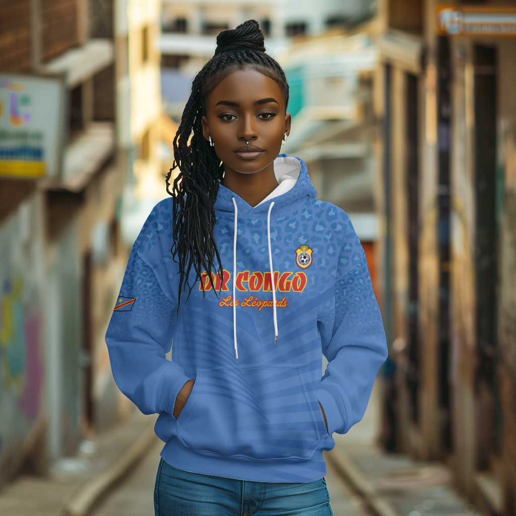 Custom DR Congo Football Hoodie Allez Les Léopards - African Pride