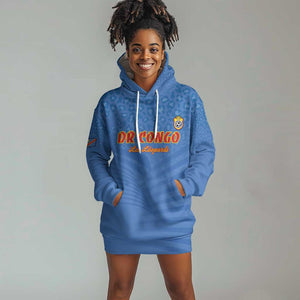 Custom DR Congo Football Hoodie Dress Allez Les Léopards - African Pride