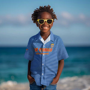 Custom DR Congo Football Kid Hawaiian Shirt Allez Les Léopards - African Pride