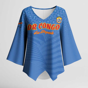 Custom DR Congo Football Kimono Sleeve Blouse Come On Les Léopards