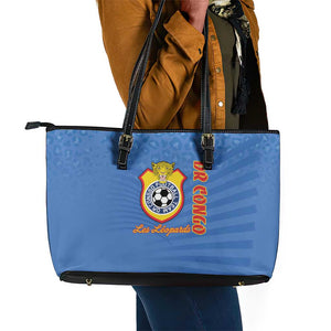 DR Congo Football Leather Tote Bag Allez Les Léopards - African Pride