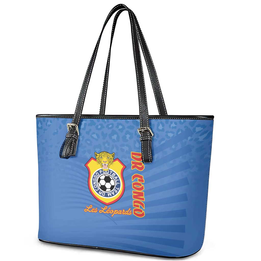 DR Congo Football Leather Tote Bag Allez Les Léopards - African Pride