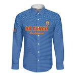 Custom DR Congo Football Long Sleeve Button Shirt Allez Les Léopards - African Pride