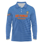 Custom DR Congo Football Long Sleeve Polo Shirt Allez Les Léopards - African Pride