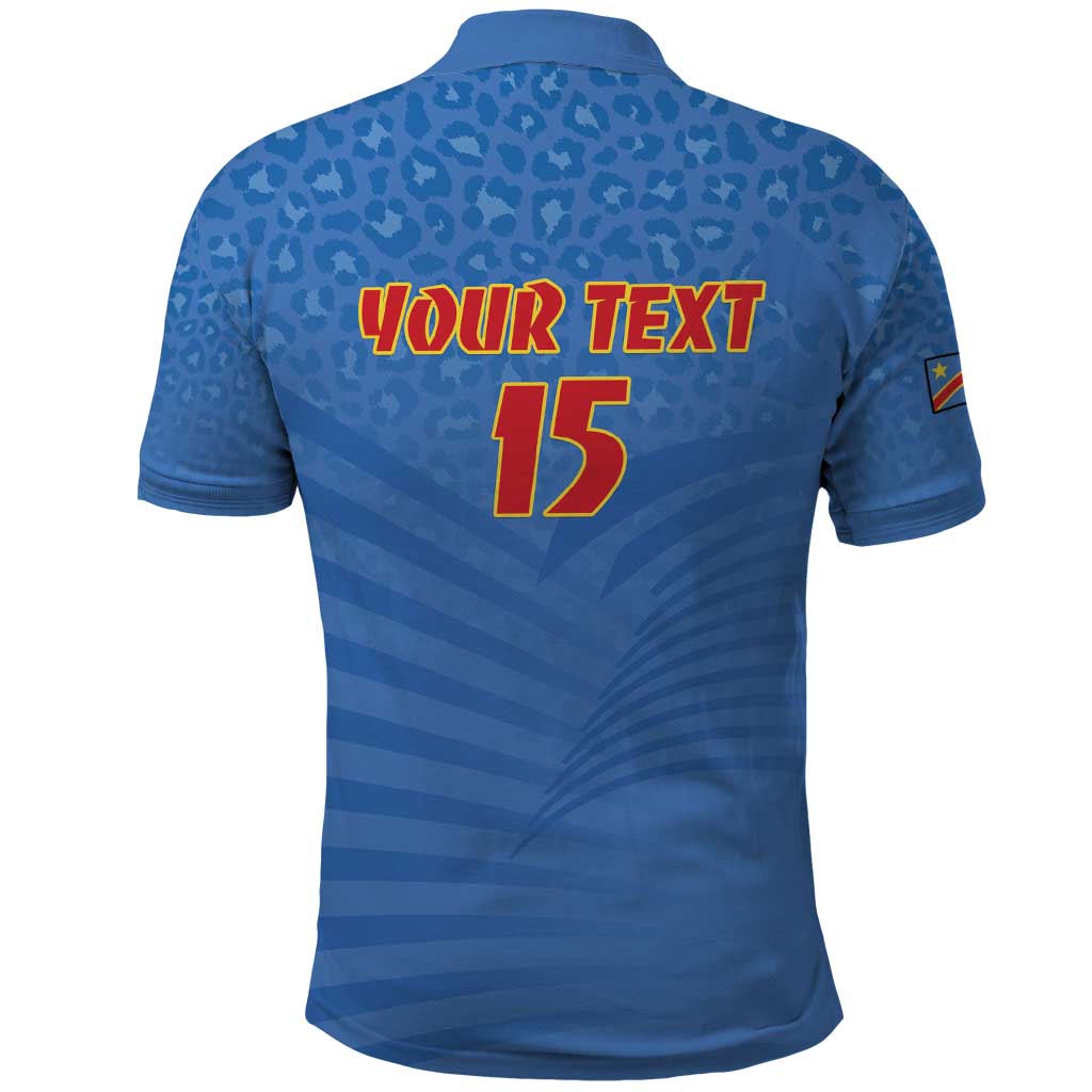 Custom DR Congo Football Polo Shirt Allez Les Léopards - African Pride
