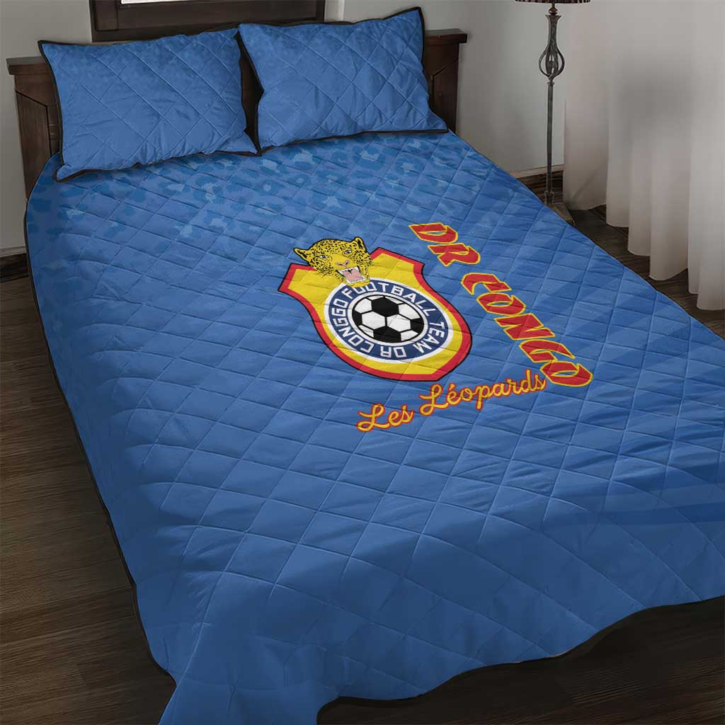 DR Congo Football Quilt Bed Set Allez Les Léopards - African Pride