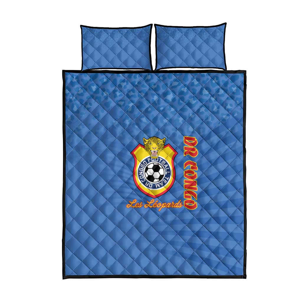 DR Congo Football Quilt Bed Set Allez Les Léopards - African Pride