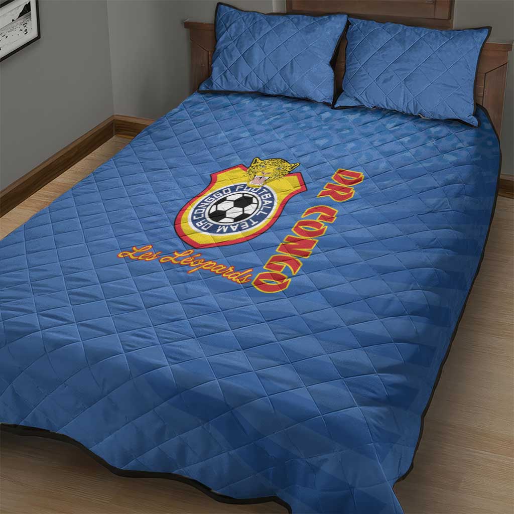 DR Congo Football Quilt Bed Set Allez Les Léopards - African Pride