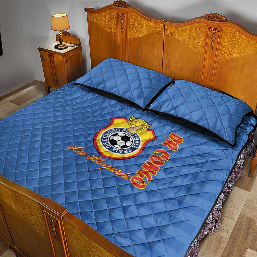 DR Congo Football Quilt Bed Set Allez Les Léopards - African Pride